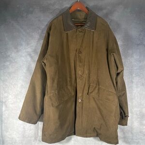 RFT by Rainforest Men’s 80% Down Jacket Size L Puffer Coat Brown Leather Chore